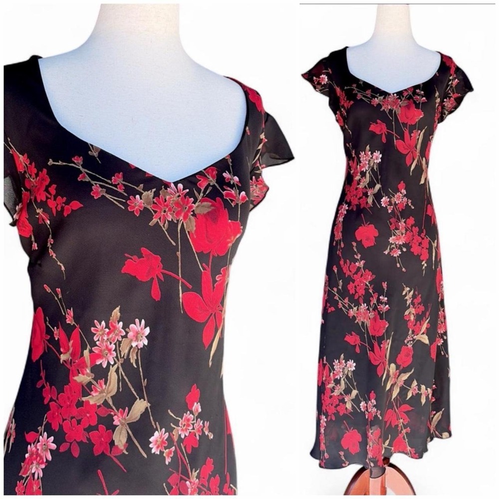 Vintage 90s Floral Flutter Dress